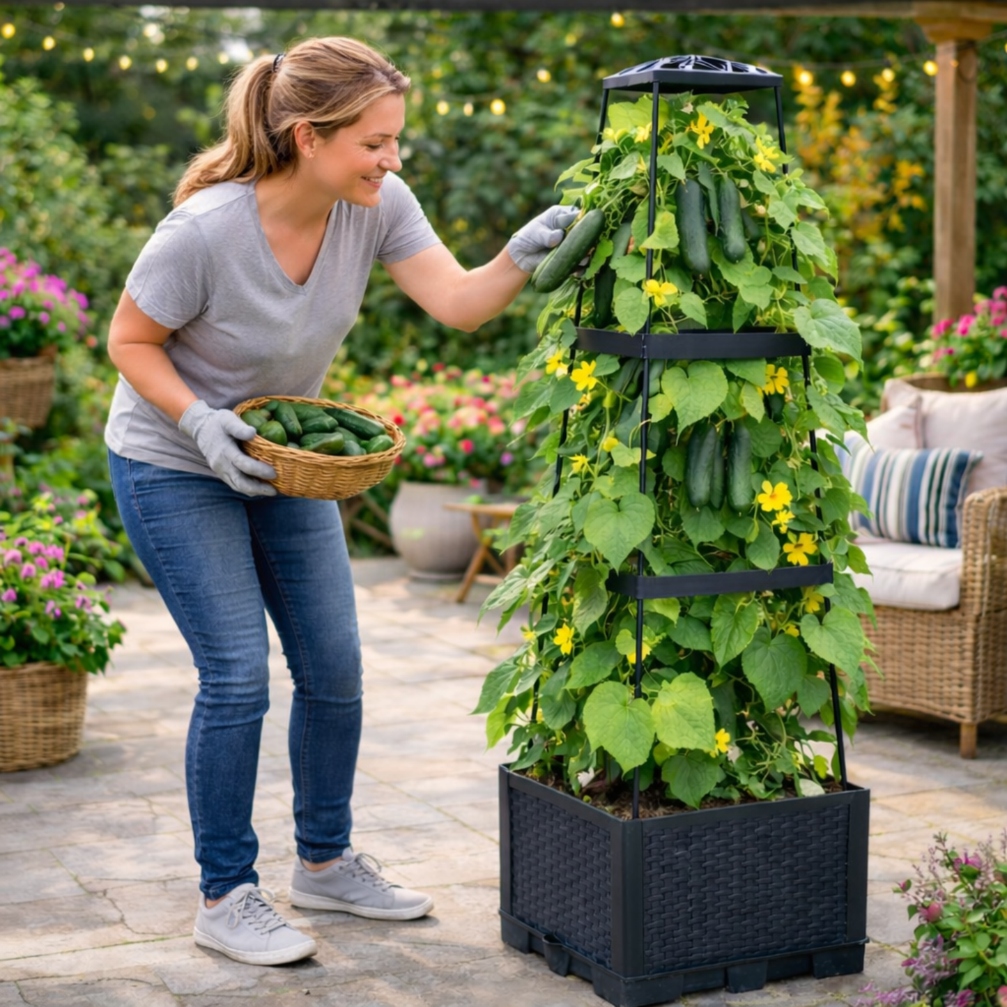 Self-Watering Tomato Planter with Trellis Box