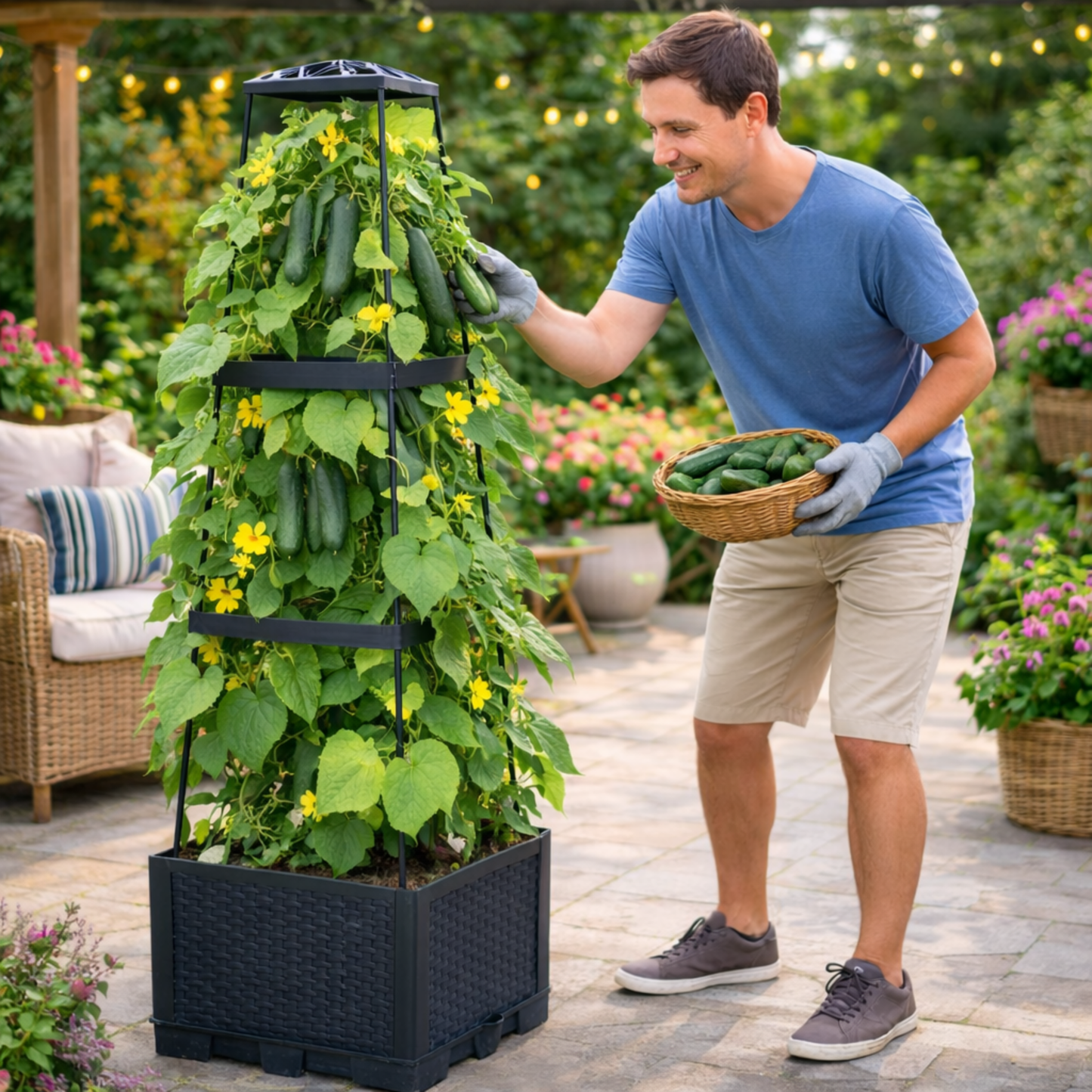 Self-Watering Tomato Planter with Trellis Box