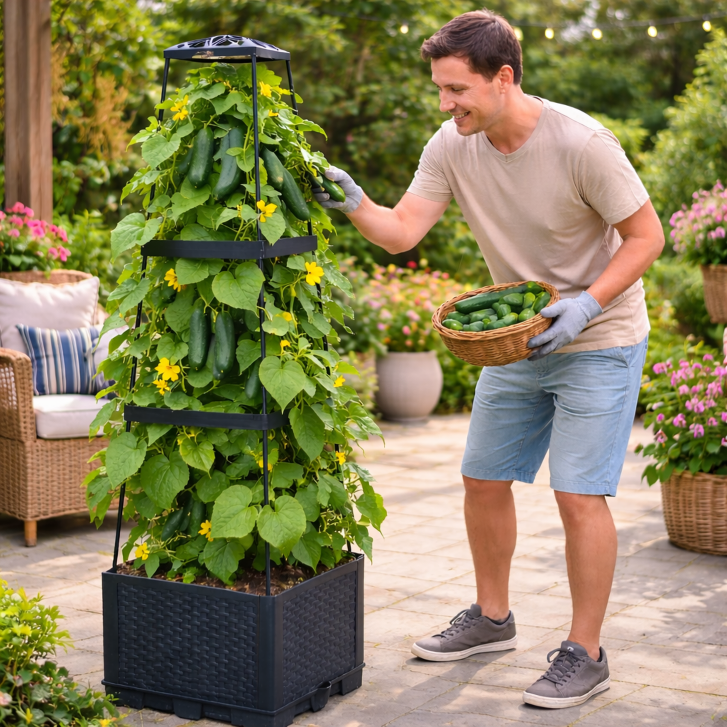 Self-Watering Tomato Planter with Trellis Box