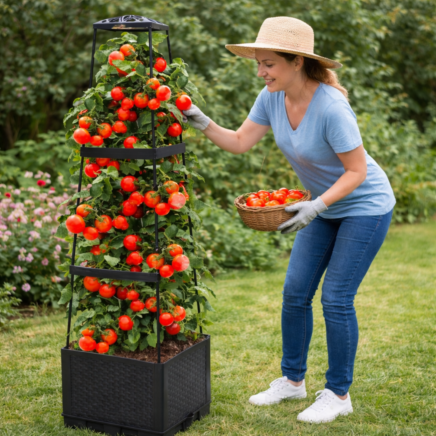 Self-Watering Tomato Planter with Trellis Box