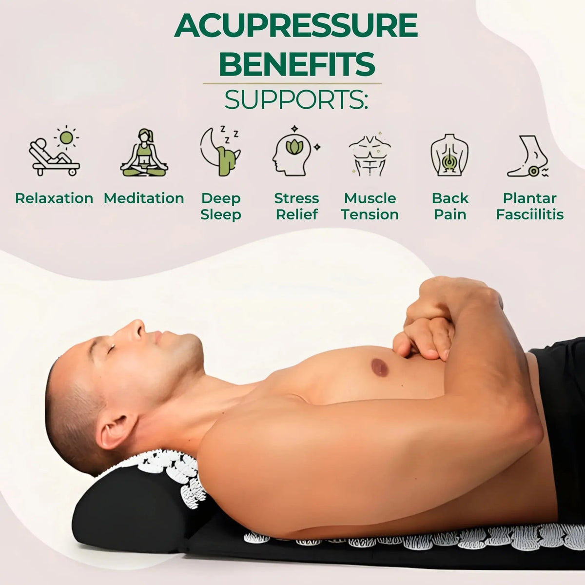 Acupressure Relaxation Mat and Pillow Set