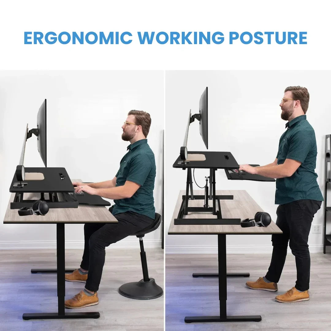 37-Inch Standing Desk Riser – Dual-Tier Sit-Stand Converter