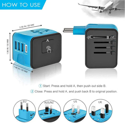 Multi-Port Universal Travel Adapter Plug