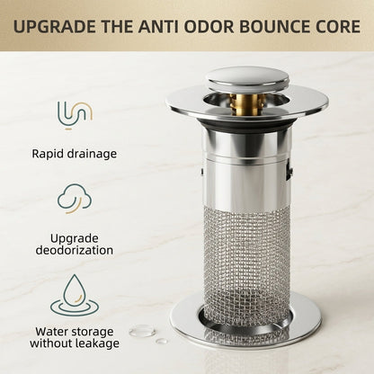 Pop-Up Anti-Clogging Sink Strainer