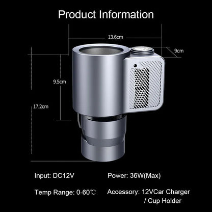 Smart Car Heating & Cooling Cup - 2-in-1 Temperature Control for Hot and Cold Drinks