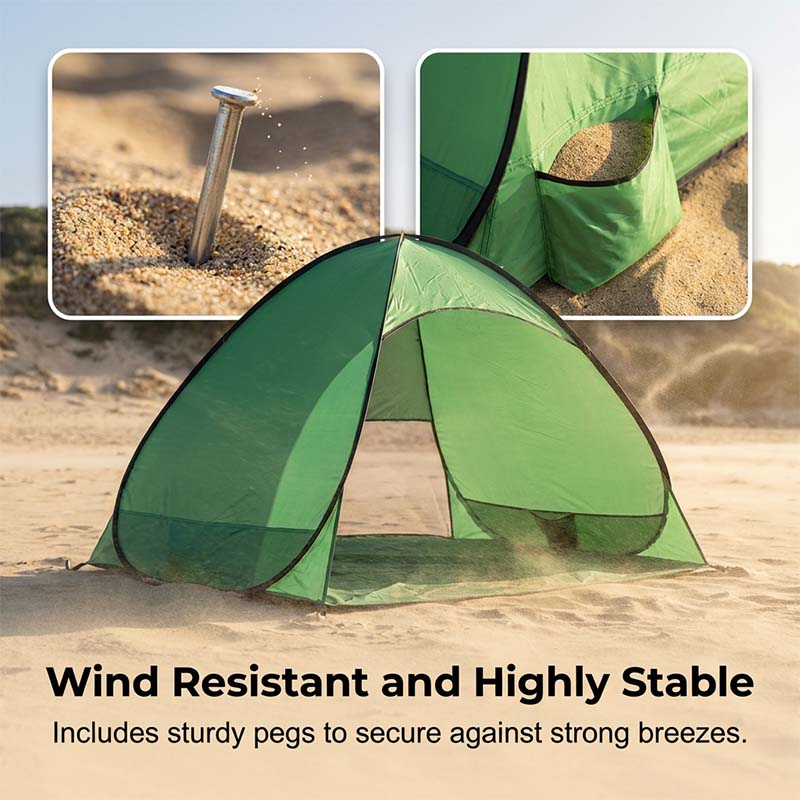 Pop-up beach tent with UV protection – sets up instantly in 1 second