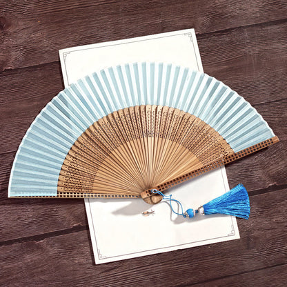 Foldable Silk and Bamboo Hand Fan