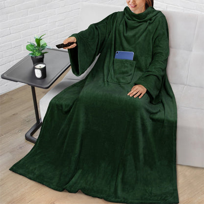 Cozy Fleece Blanket with Pocket – Soft Warm Throw Blanket