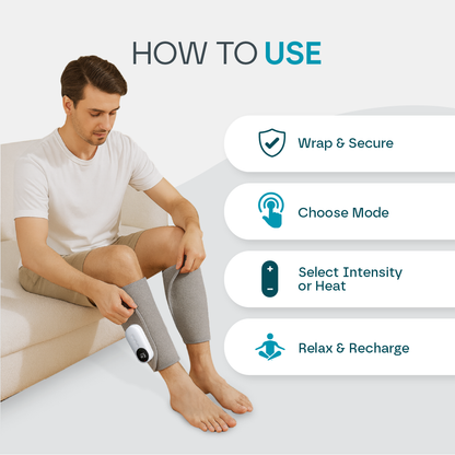 Cordless Leg & Calf Massager with Heat - Air Compression