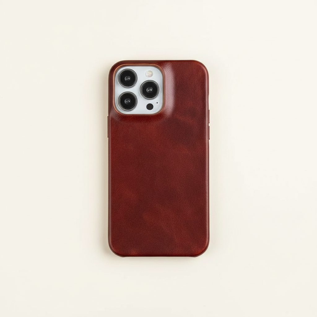 Genuine Leather iPhone Case – Oil Wax Cover with MagSafe, Drop Protection & Aged Patina Finish