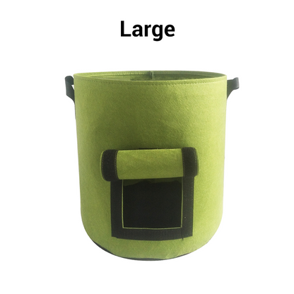Potato planting bag with harvest window