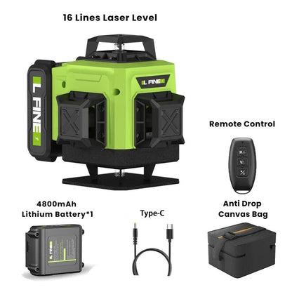 16-Line 4D Laser Level – Self-Levelling Precision Tool