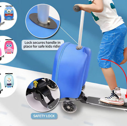 Kids Ride-On Scooter Suitcase - 2-in-1 Travel Case