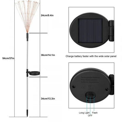 Solar Firework Garden Lights Waterproof LED Decor