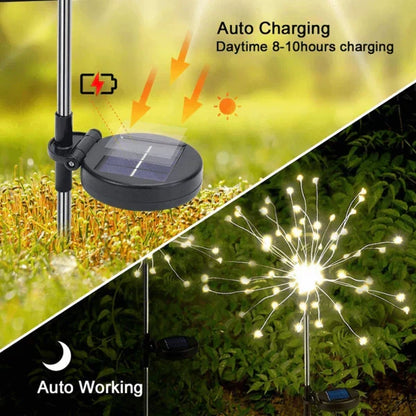 Solar Firework Garden Lights Waterproof LED Decor