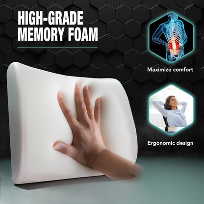Ergonomic Memory Foam Lumbar Support Pillow for Back Pain