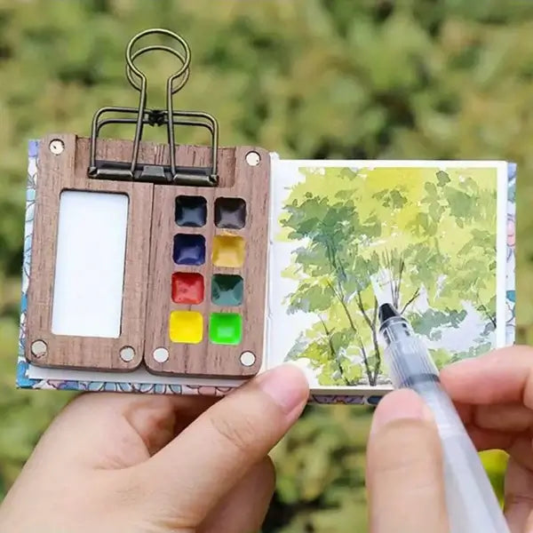 Portable Watercolor Paint Set 24 Colors Travel Kit