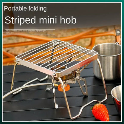 Portable Foldable Camping Stove Rack - Space-Saving & Sturdy