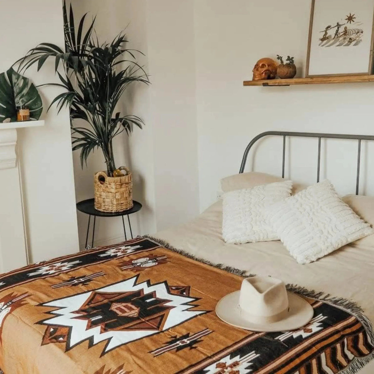 Brown Aztec Reversible Woven Throw Blanket