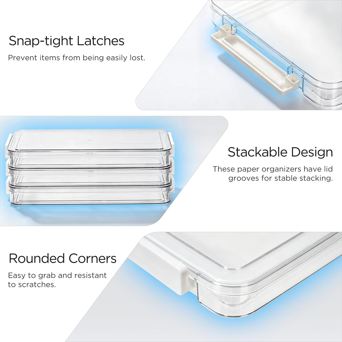 Acrylic Paper Organiser – 3 Pieces