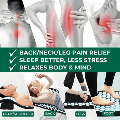 Acupressure Relaxation Mat and Pillow Set