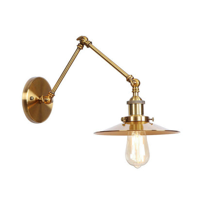 Antique Brass Wall Lamp Swing Arm Vintage Light