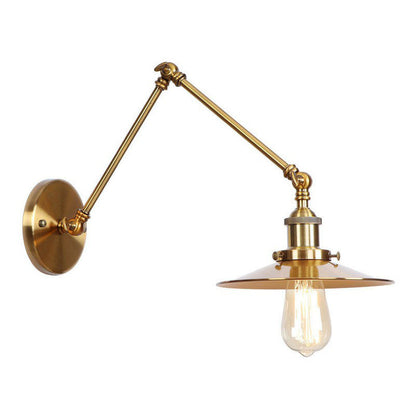 Antique Brass Wall Lamp Swing Arm Vintage Light
