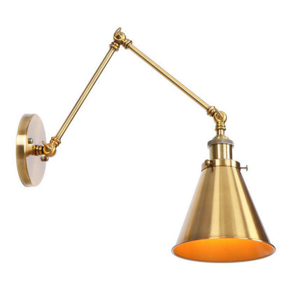 Antique Brass Wall Lamp Swing Arm Vintage Light