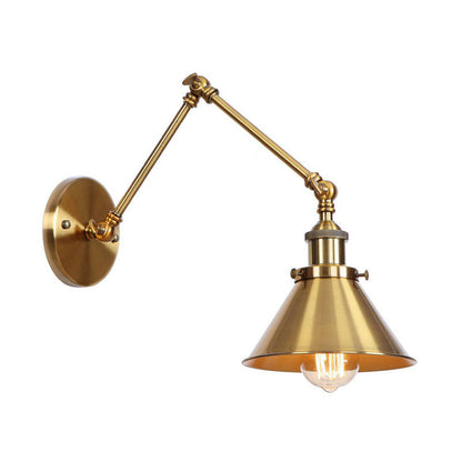 Antique Brass Wall Lamp Swing Arm Vintage Light