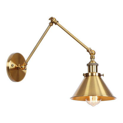 Antique Brass Wall Lamp Swing Arm Vintage Light