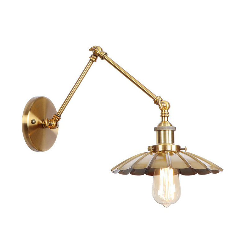 Antique Brass Wall Lamp Swing Arm Vintage Light
