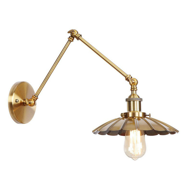 Antique Brass Wall Lamp Swing Arm Vintage Light
