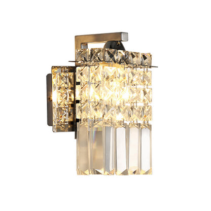 Crystal Wall Sconce Chrome Rectangular Light