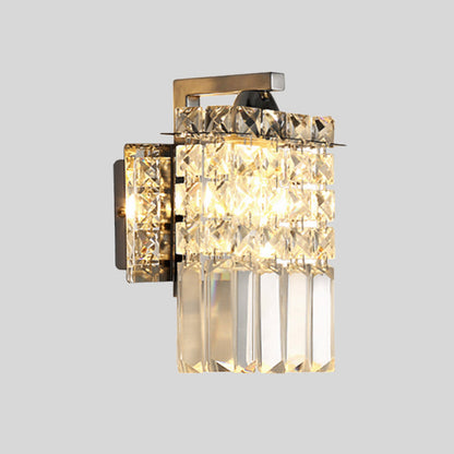Crystal Wall Sconce Chrome Rectangular Light