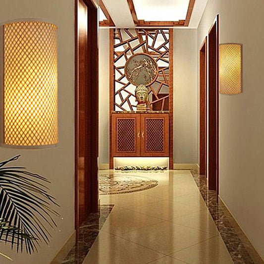 Bamboo Wall Lamp Minimalist Flush Mount Light