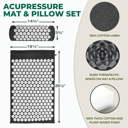 Acupressure Relaxation Mat and Pillow Set