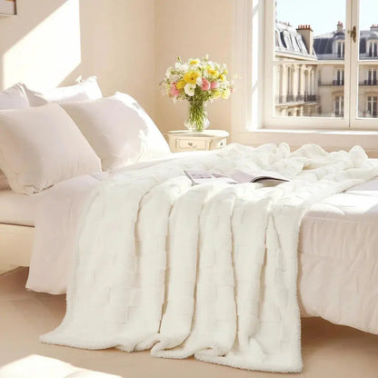 Plush Sherpa Flannel Warm Throw Blanket