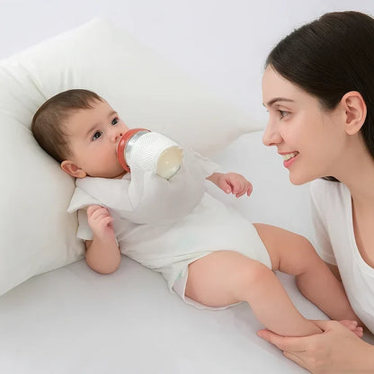 Baby Bottle Support Pillow with Elastic Bottle Strap