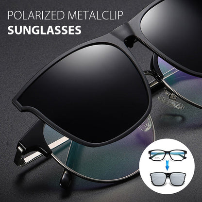 Polarised Clip-On Flip-Up Sunglasses – UV400 Protection, Fits Over Prescription Glasses