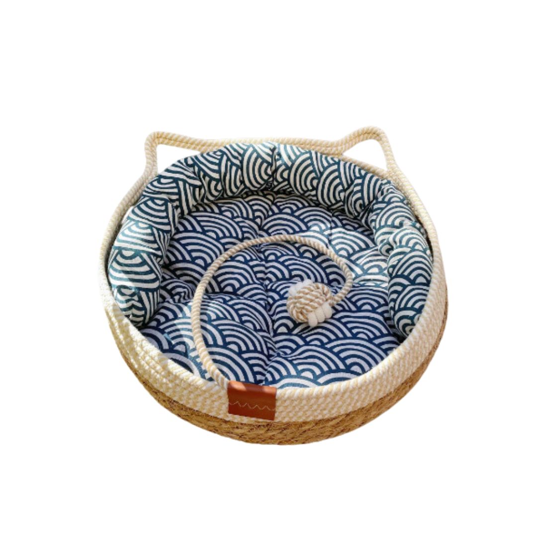 Handmade Cat Bed - Cozy Round Nest for Cats