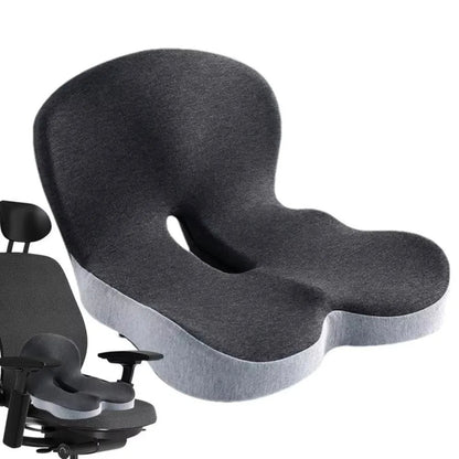 Memory Foam Lumbar Seat Cushion with Anti-Slip Back Support