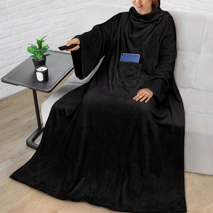 Cozy Fleece Blanket with Pocket – Soft Warm Throw Blanket