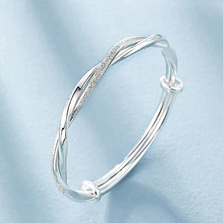 Elegant Woven Silver Bracelet Minimalist Jewelry