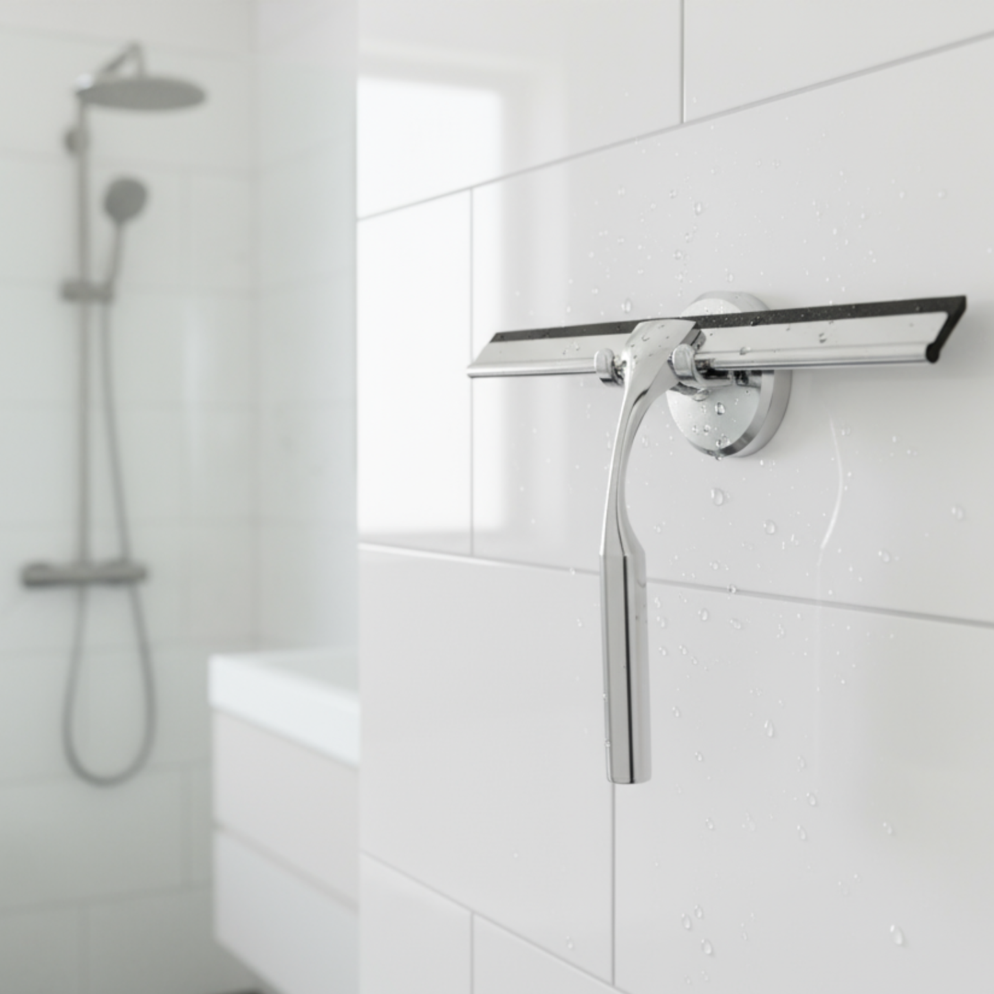 Stainless Steel Window Squeegee with Hook – Shower & Glass