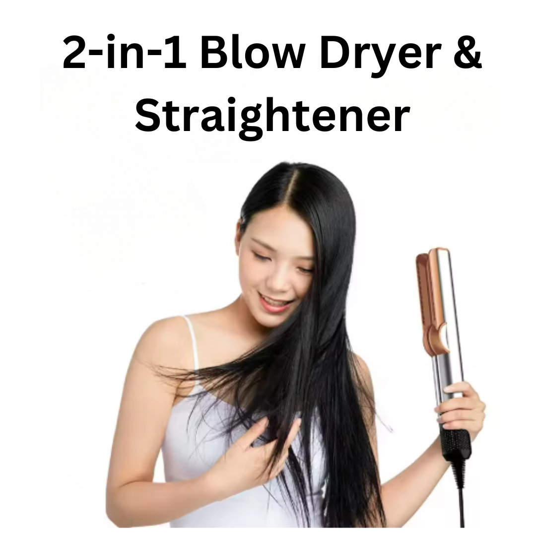 2-in-1 Hair Dryer & Straightener with Custom Settings