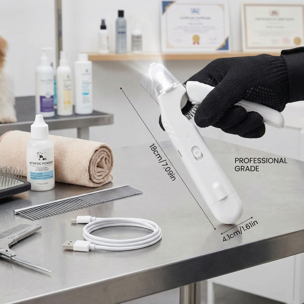 2-in-1 Rechargeable Dog Nail Clipper and Grinder – image 5