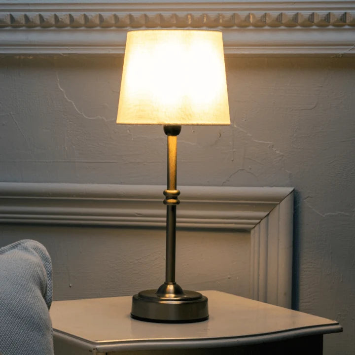 Retro Cordless LED Table Lamp with Fabric Shade – image 15