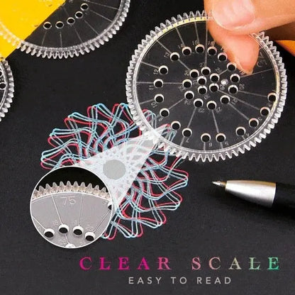 22-Piece Spirograph Set for Geometric Patterns and Creative Drawing