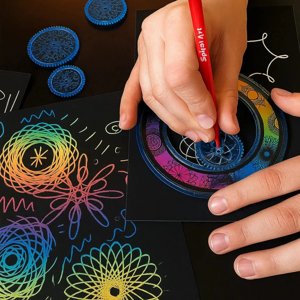 22-Piece Spirograph Set for Geometric Patterns and Creative Drawing