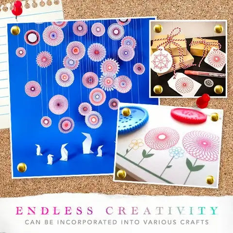 22-Piece Spirograph Set for Geometric Patterns and Creative Drawing